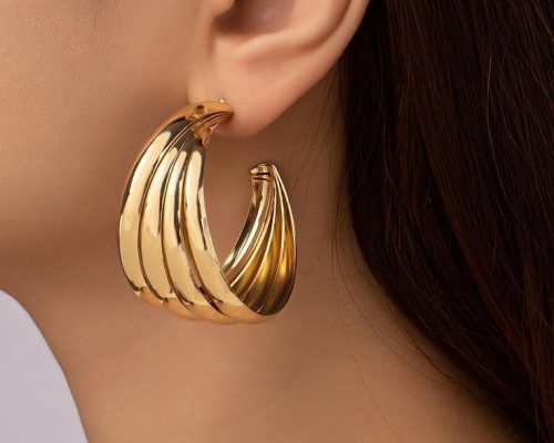 1pair Minimalist Cuff Hoop Earrings